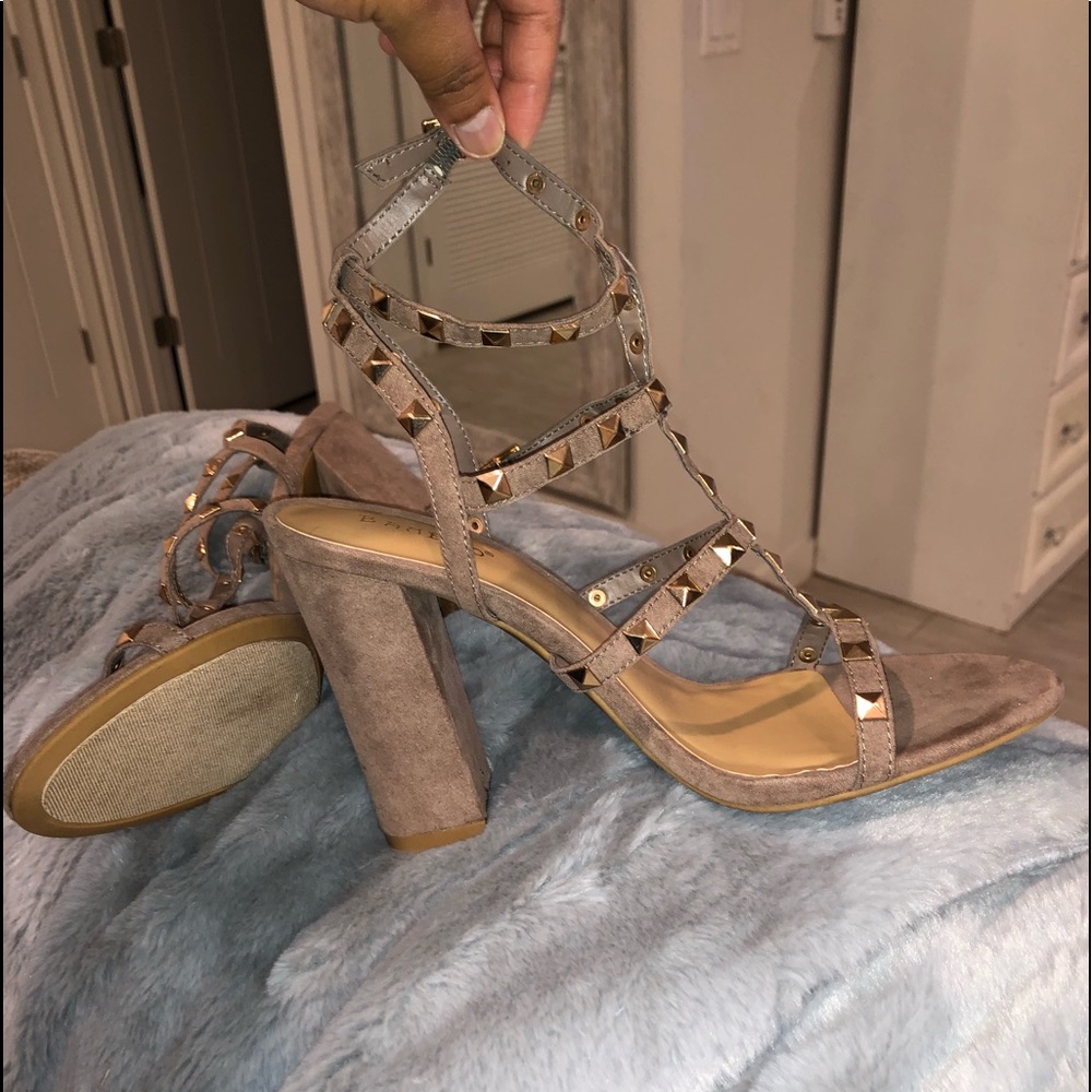 Studded block heels
